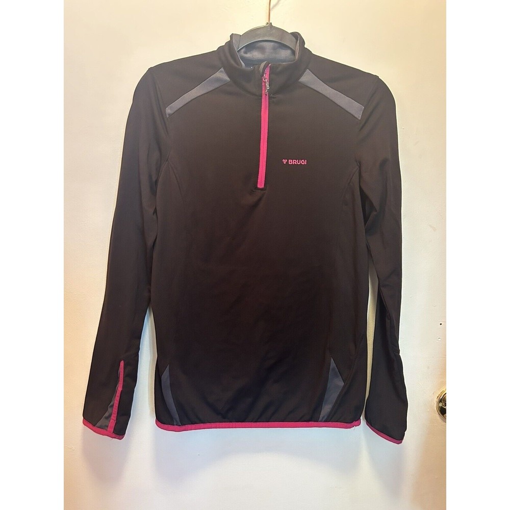 Brugi Pull Over Lightweight Jacket Black & Gray Long Sleeves with Thumb Holes M